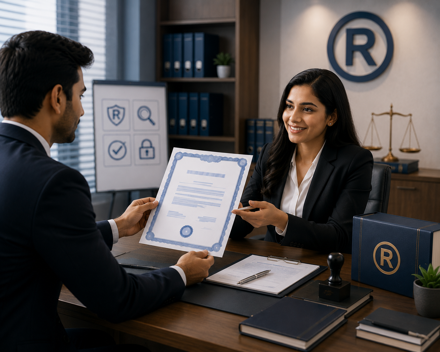 Brand owner protecting trademark identity through legal registration in India