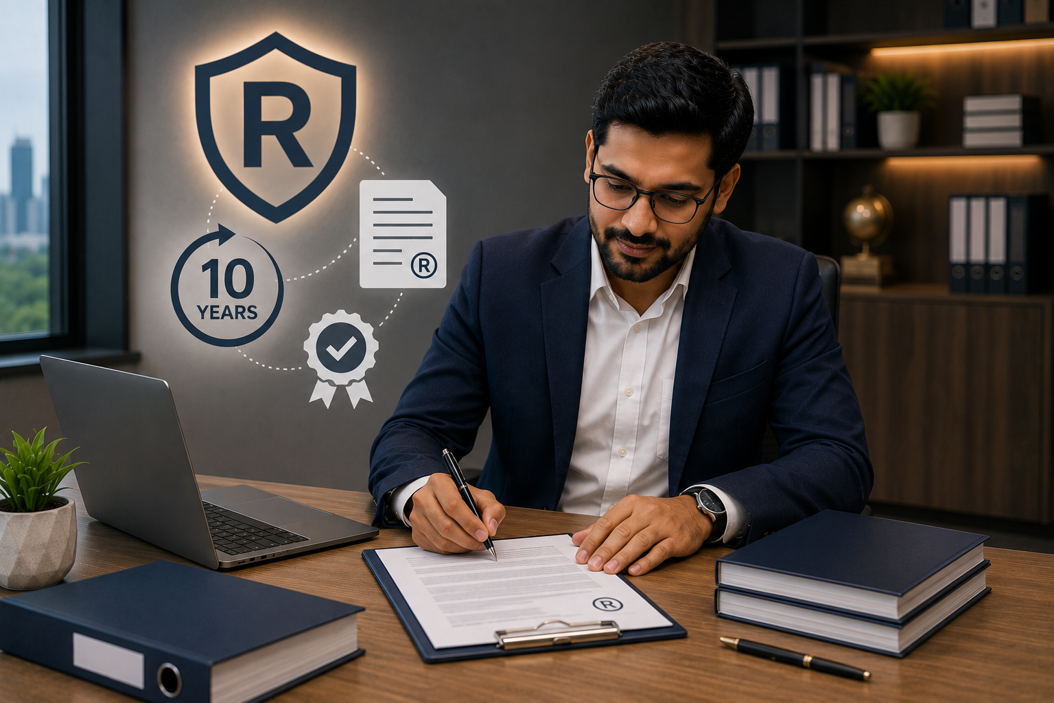 Brand owner renewing trademark registration to continue legal protection